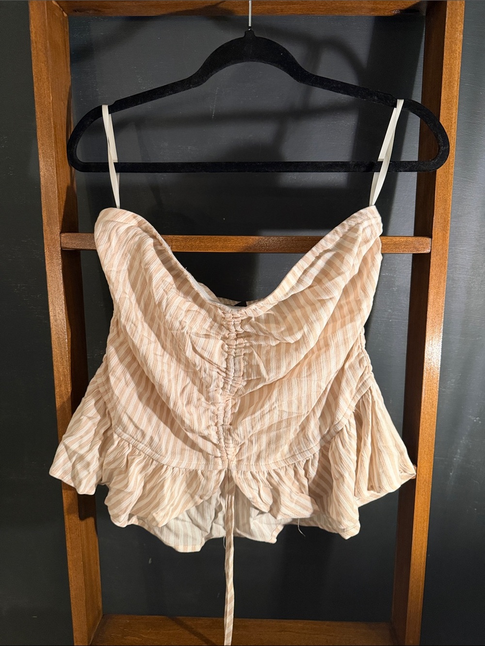 torrid Pink Striped Ruffle Cami with Tie Front
